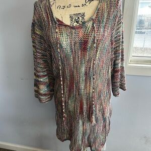 CJ Banks Multicolor Knit Tunic